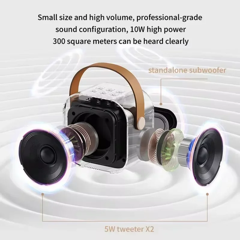 Karaoke Speaker Wireless Bluetooth Microphone K12 Home KTV Karaoke Machine RGB Light Portable Mini Bluetooth Speaker