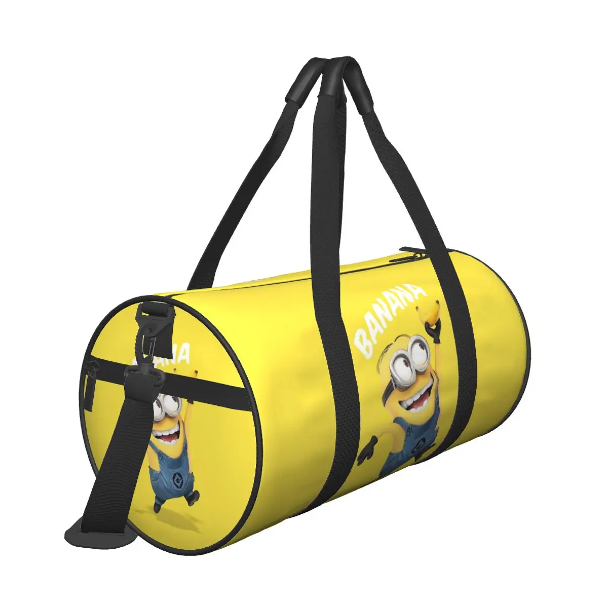 Round Large Capacity Travel Duffel Bag M-Minions Banana Male Female Large-Capacity Hand Luggage Sports Fitness Bag