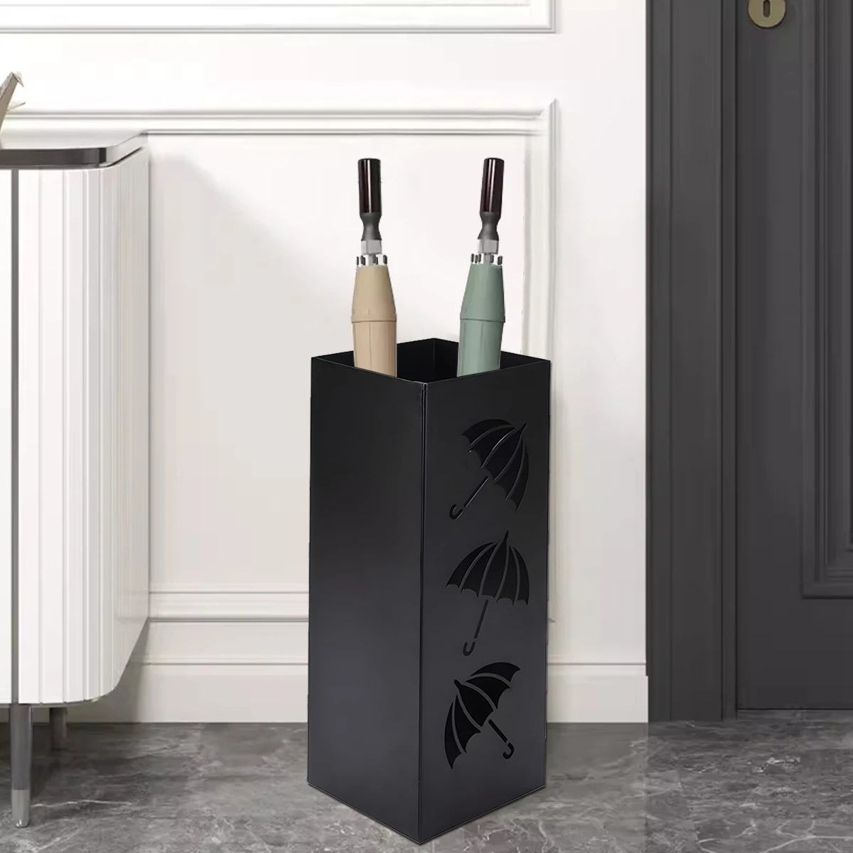 Metal Umbrella Stand Freestanding Square Mesh umbrella holder