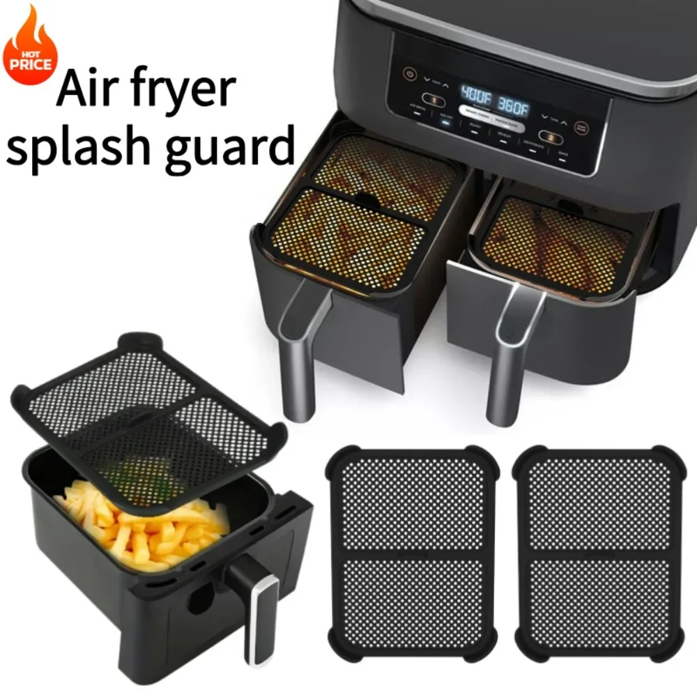 Air Fryer Splash Guard for Ninja Air Fryer AF400 AF451 DZ401 Models Reusable Silicone Air Fryer Splash Pad Kitchen Accessories