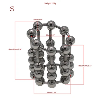 Stainless Steel Penis Ring Tongue Tip Exercise Cock Cage Stretcher Beads Versatility Vaginal Dilation Enema Sex Toys for Couples 4