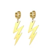 Lightning Bolt Shape Stainless Steel Drop Earrings for Women Girlfriend Party Daily Jewelry Gift Hip Hop Punk Korean Fashion New 3