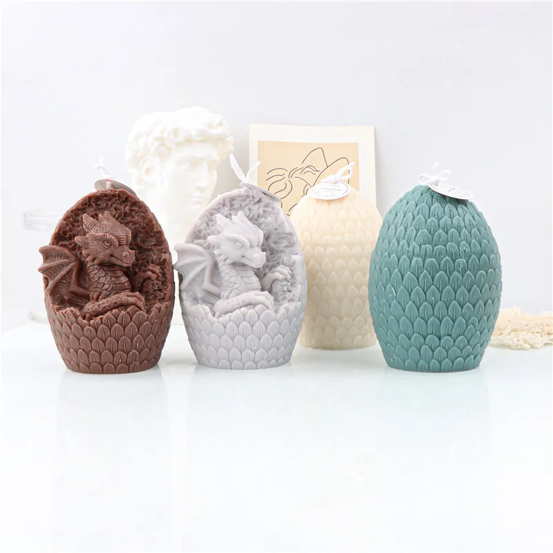 3D Shell Breaking Dinosaur Egg Silicone Candle Mold DIY Animal Artifact Resin Plaster Making Tools Handmade Soap Kits Home Decor