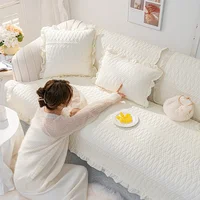 Beige Non-slip Fabric Simple Modern Living Room Back Towel Cover Cloth Sofa Cushion Four Seasons Universal New Solid Color 1