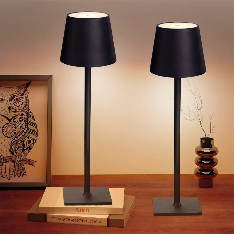 Hotel Cordless Usb Rechargeable Table Lamp Poldina Waterproof Touch Switch Table Lamps for Bedroom Hotel Living Room Restaurant 5