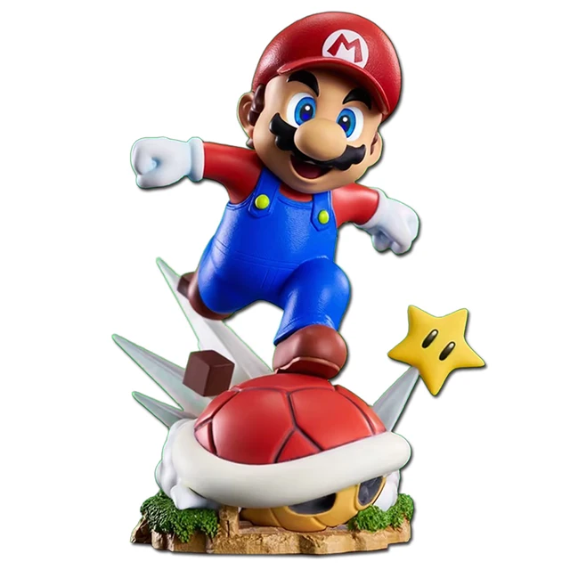 Super Mario Bros action figure che salta sul guscio della tartaruga 12cm 1