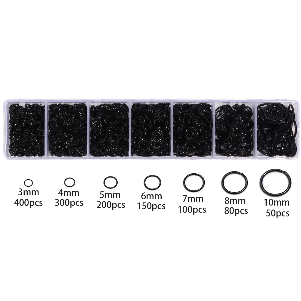 Ein Satz Box Biegeringe Spaltringe Link Loop Box 3 4 5 6 7 8 10 mm Biegeringe Verbinder für DIY Schmuckherstellung Halskette Armband – Detail 6