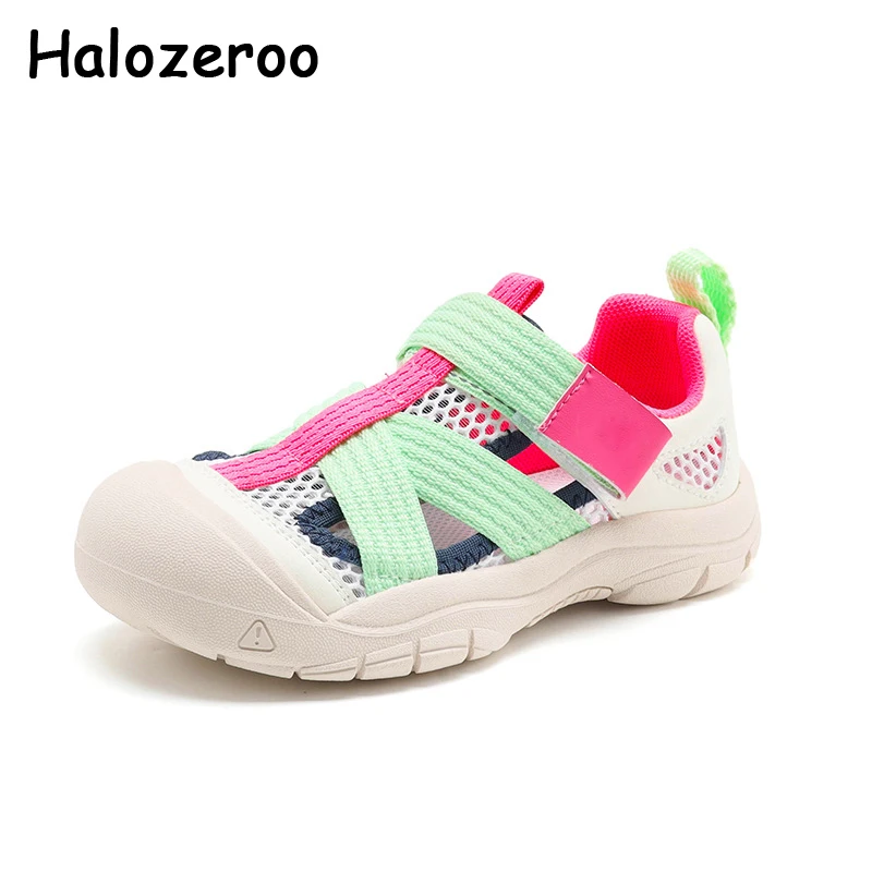

New Kids Beach Sandals Baby Girls Black Brand Shoes Children Sport Sandalias Closed Toe Fashion Slides Boys Casual Flats Summer