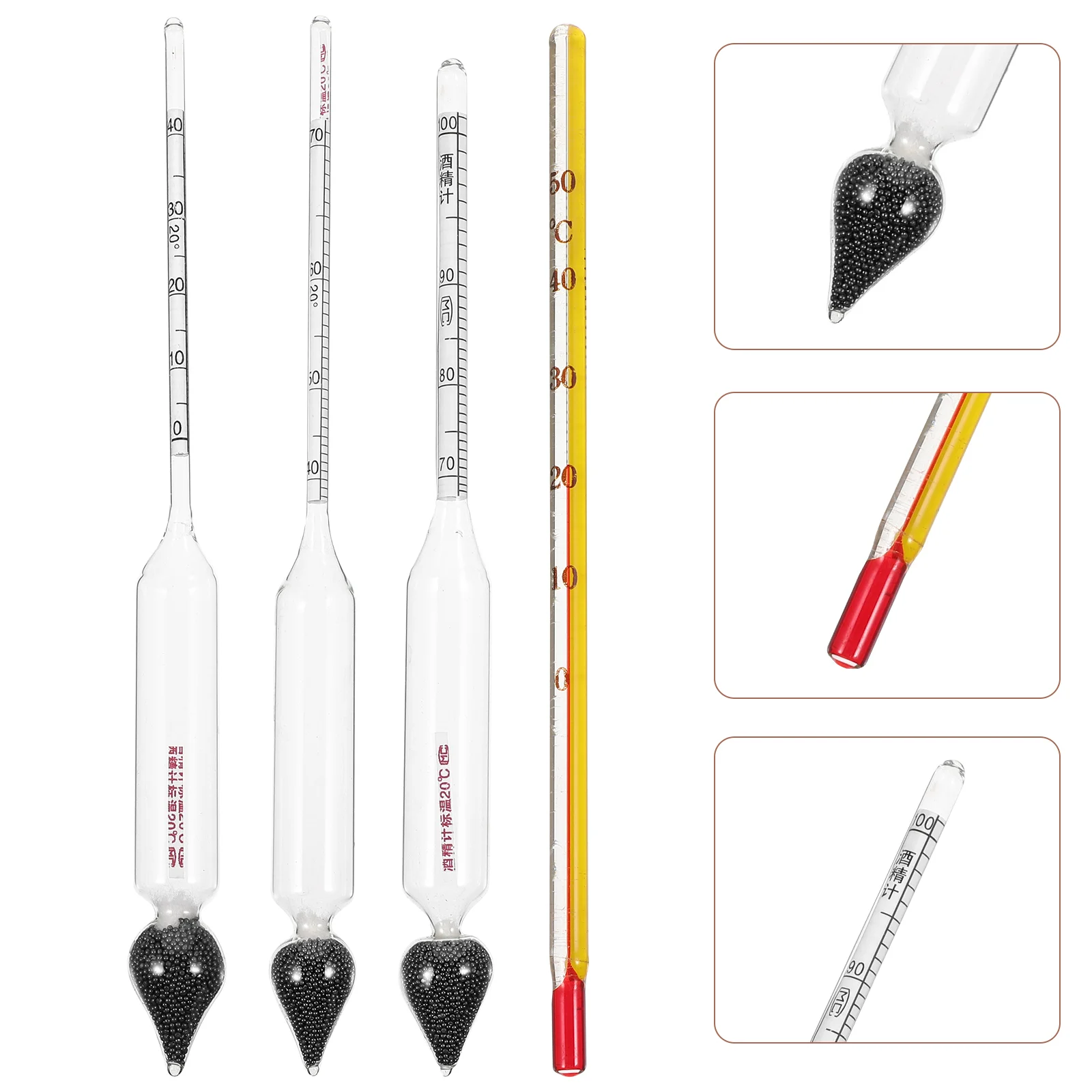 Alcohol Tester Measuring Meter Alcohol Meter Concentration 1 Set for Home hydrometer for making