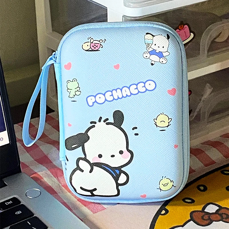 thumbnail image 1 of Bolsa para auriculares de Hello Kitty, colección de Anime Pochacco, caja de almacenamiento de tarjetas, Kawaii, impermeable, protección de cables de datos, bolsas de regalo, 1 of 5