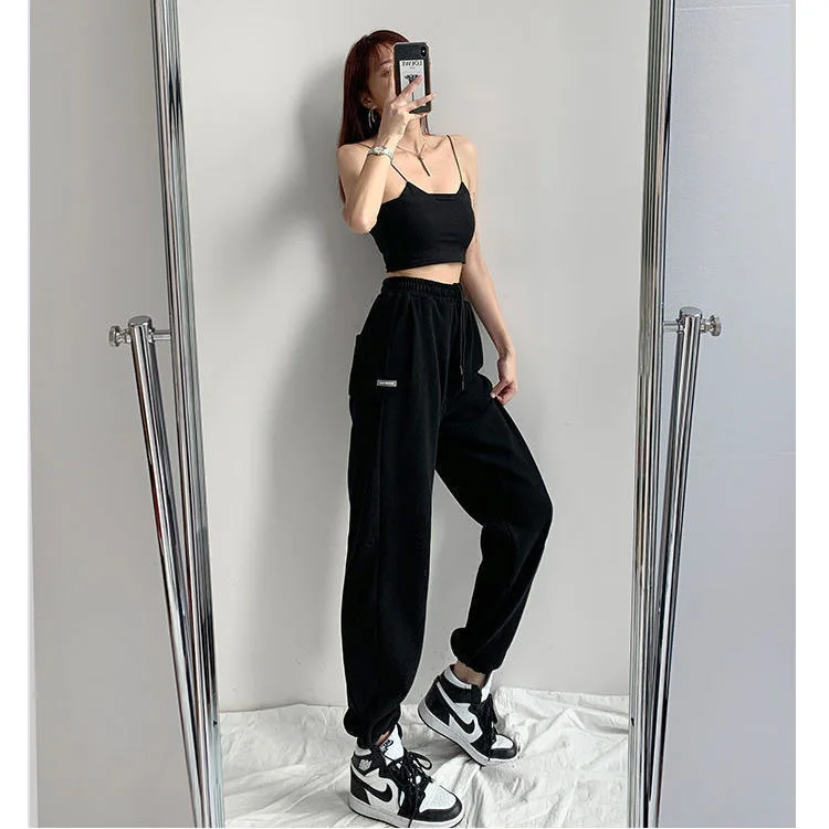 gloria vanderbilt capris Gray Jogging Sweatpants Women Baggy Korean Style Sports Pants Oversize Harajuku Joggers Streetwear Casual Trousers 2021 cigarette pants Pants & Capris