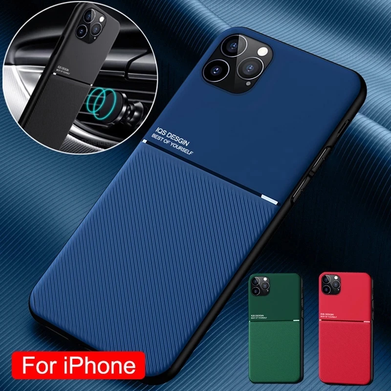 cell phone pouch Luxury Leather Phone Case For iPhone 13 12 11 Pro X XR XS Max 8 7 6S 6 Plus 5 SE 2020 Car Magnetic Cover Ultra thin Cover smartphone pouch