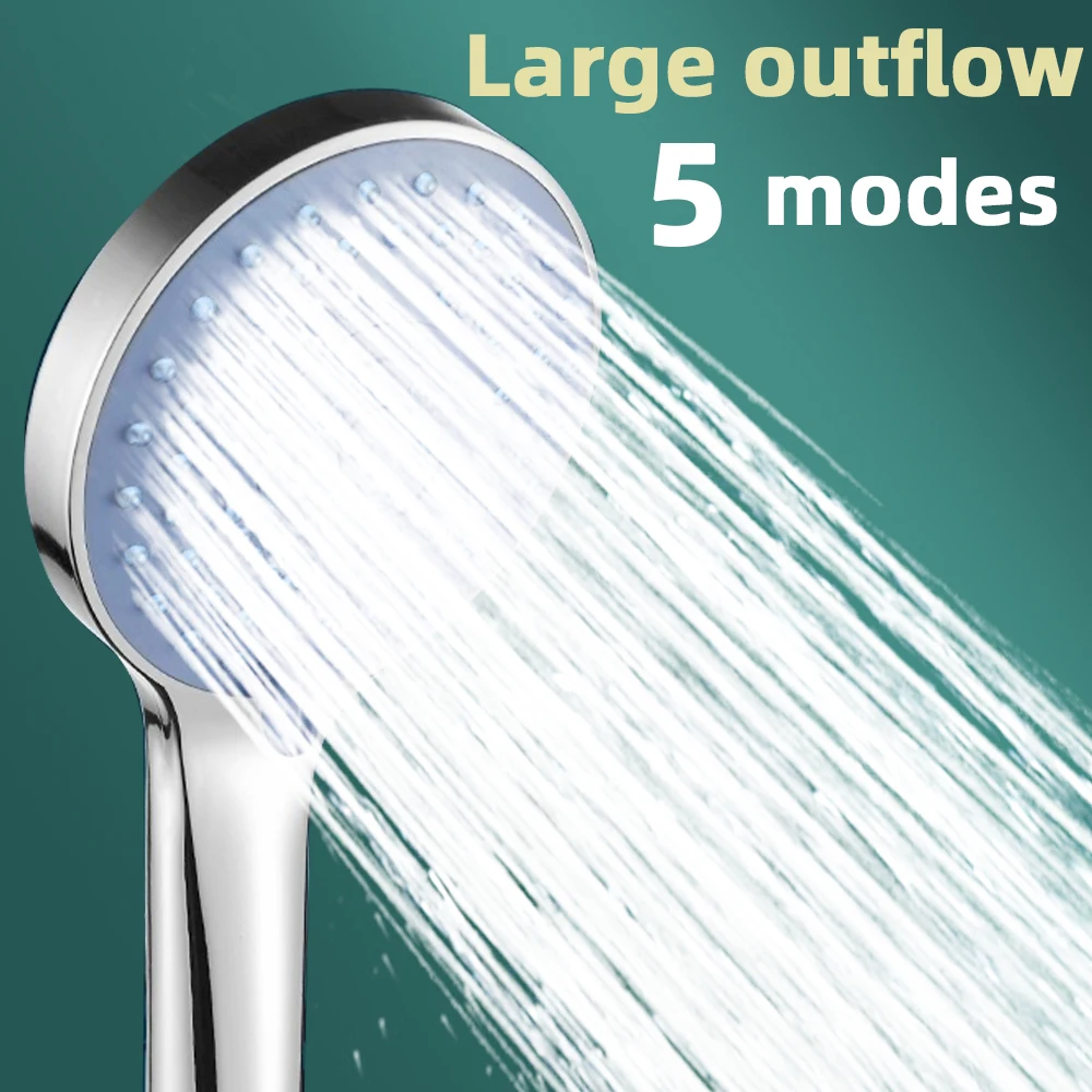 Shower Nozzle Bathroom Pressurized Hand Shower Package Accessories Shower Nozzle Large Water Output 5 Models Universal Adaptation Save Water