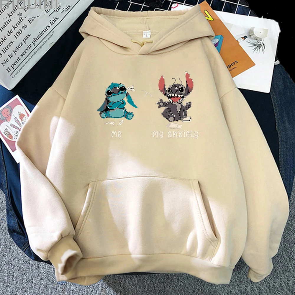 Lilo Stitch Cartoon Cute Sweatshirt Mens Disney Anime Comics Hoodies 2021 Autumn Fleece Soft Streetwear Casual Warm Men Hoodie