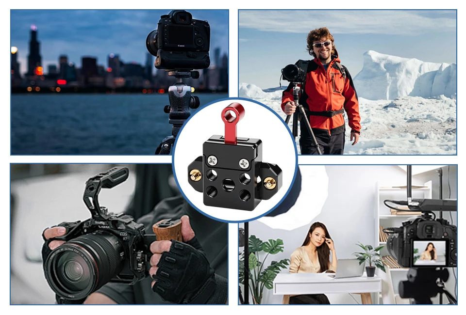 Quick Release NATO Rail Clamp with 2/2.8/3.9inch Safety Rail For Camera Cage Rig