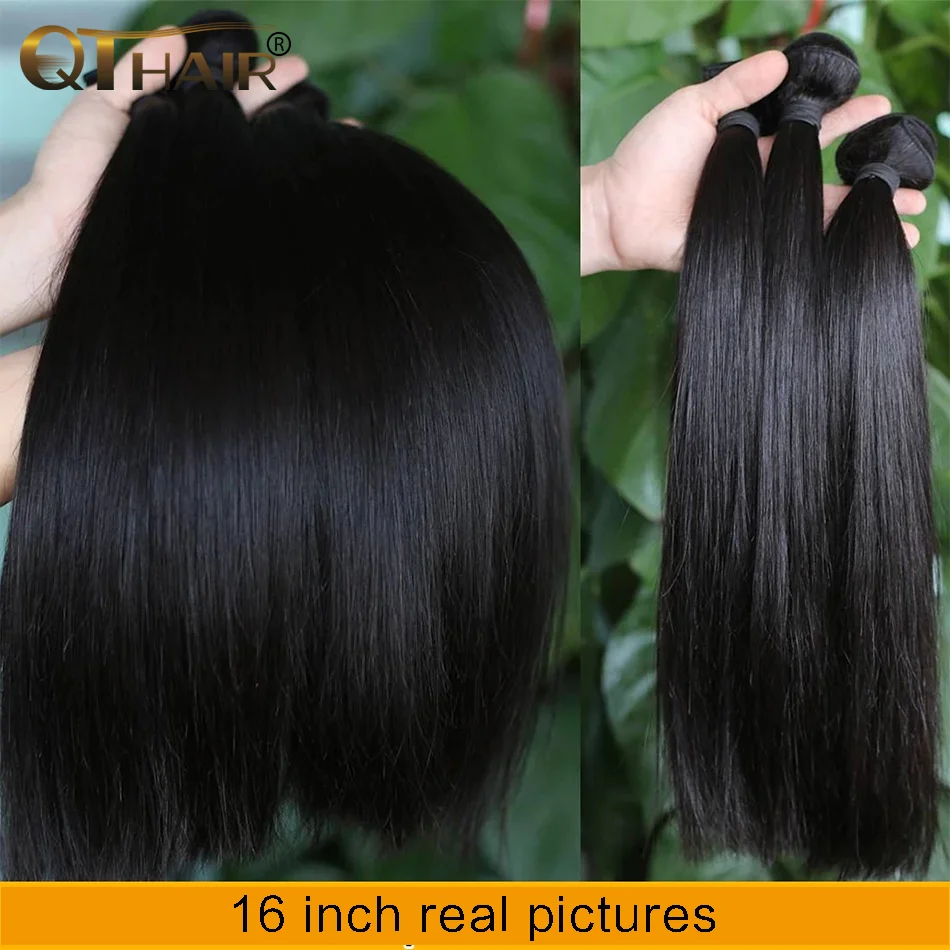 Peruvian Bone Straight Hair Bundles Natural Color 100% Human Hair Extensions 8-32 Inch Straight Remy Hair Weave 1/3/4 Bundles 3