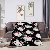 Couch Throw Blanket for Bed MINISO Hello Kitty Decorative Sofa Blankets Fluffy Soft Blankets Bedspread on the Bed Halloween Boho 1