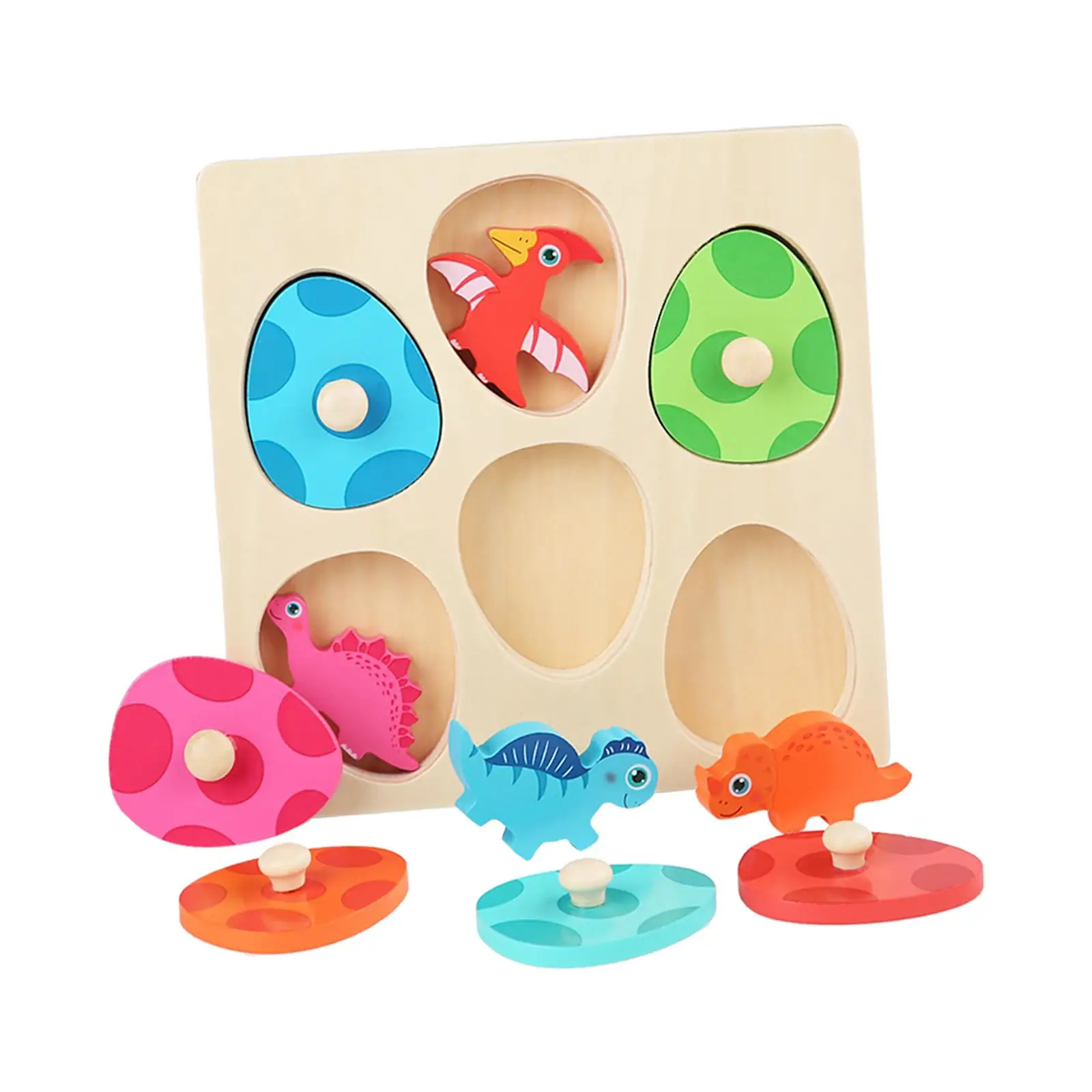 

Wooden Peg Puzzles Dinosaur Toy Early Learning Kids Toy Dual Layered Match for Preschool Boy Girls 1 2 3 Years Old Children Baby