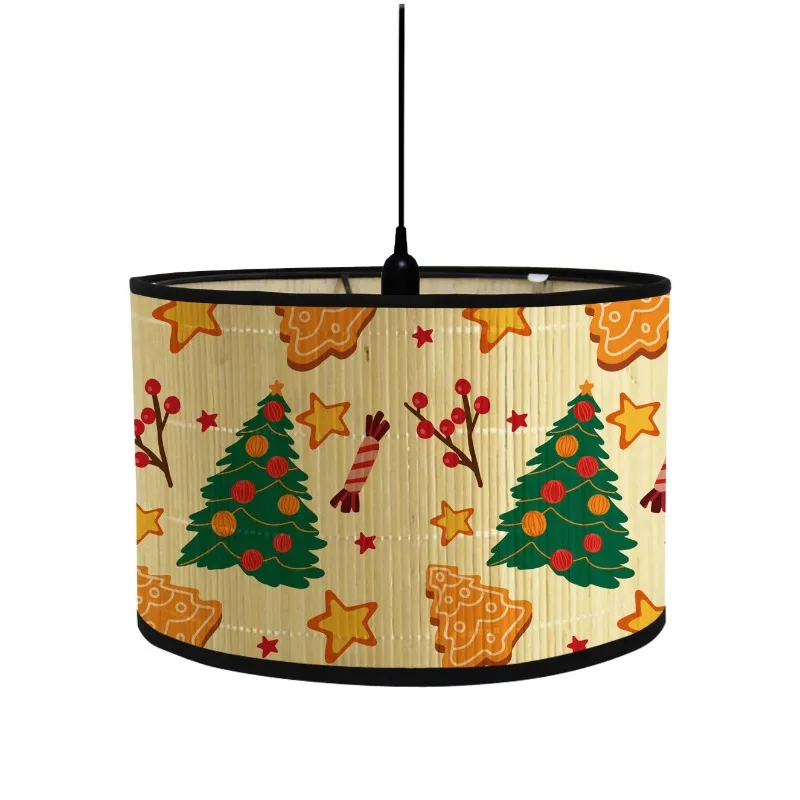 ライト・ランタン NATALDESIGN LAMP SHADE Christmas Foldable Ethnic Style Print Lamp Shade Vintage Geometry