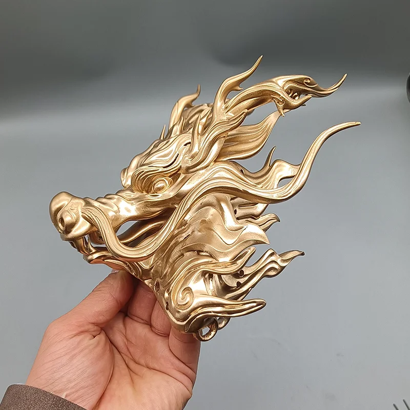 Resin Xianxia Crown For Men TV Movie Dragon Crown Ancient Emperor Hair Decoration Warrior Cosplay Accessory