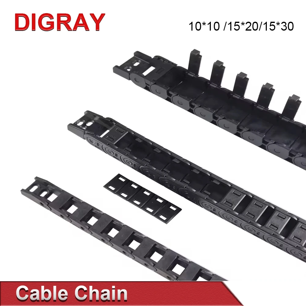 DIGRAY Cable Drag Chain 7*7 10*10 15*20 15*30mm 1M Non-opening Semi-enclosed Plastic Drag Chain Transmission plastic cable chain cable carrier