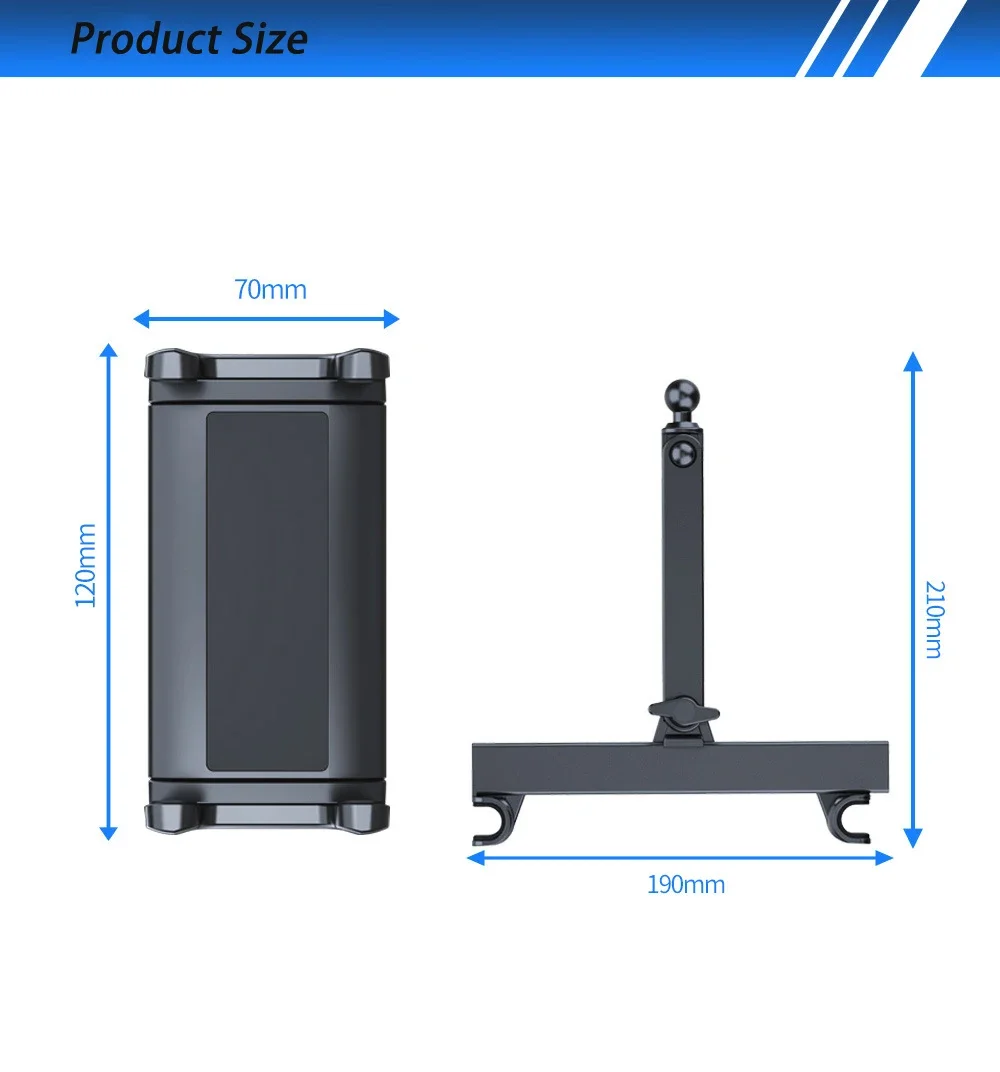 New Tablet Car Holder 360 Rotation Rear Pillow Holder Tablet Car Back Seat Bracket Phone Stand For Phone iPad Tablet 4.5-13 Inch