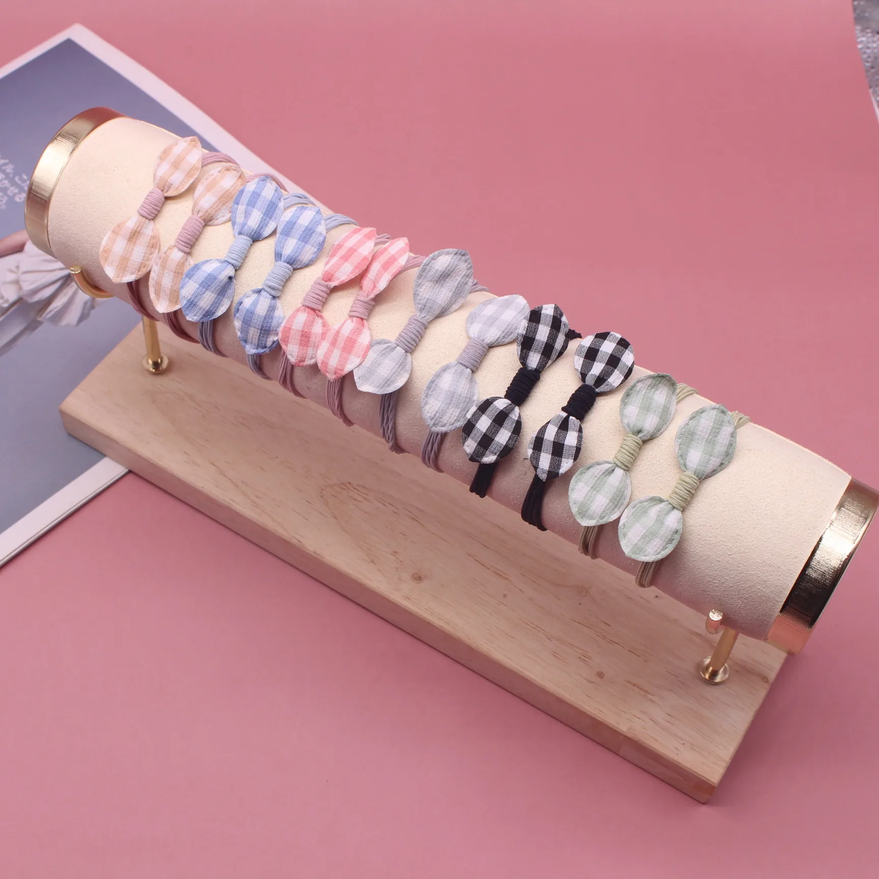 YVLAH 12Ps/Set New Hair Ring Colorful   Rubber Band Sweet Head Rope For Women Girl bride hair clip