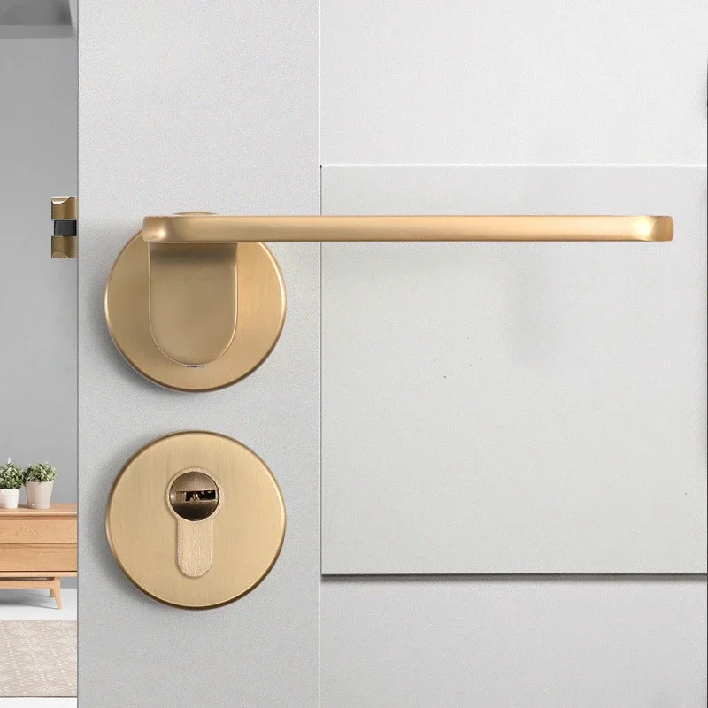 Minimalist Magnetic Silent Lock Complete Set of Wooden Door Handles Universal Room Door Lock Bedroom Bathroom