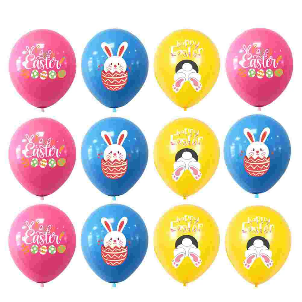 

24 Pcs Easter Balloons Adorable Emulsion Bunny Decoration Party Exquisite Latex