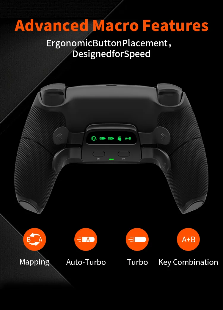 For PS5 Controller back Paddles Back Button Attachment Programmable User-defined 4Key Mapping Gamepad Extender Key Rear Button