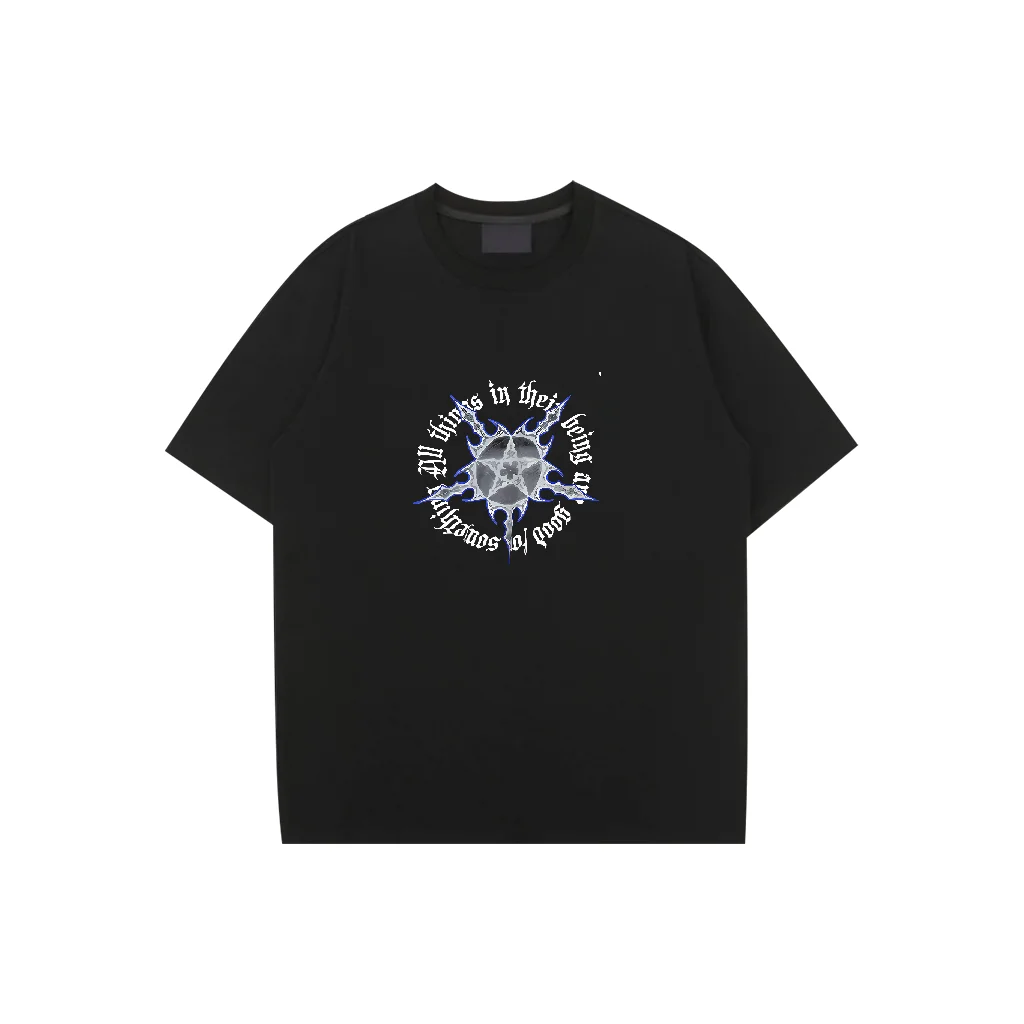 

Summer Cotton Loose Washed Tops Tees Print T-Shirt Mens Streetwear Thunder Vintage Black T-Shirt Harajuku Oversized T-Shirt