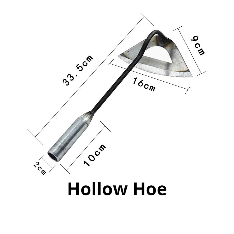 Horticultural weeding and loosening soil with curved hollow hoe 3