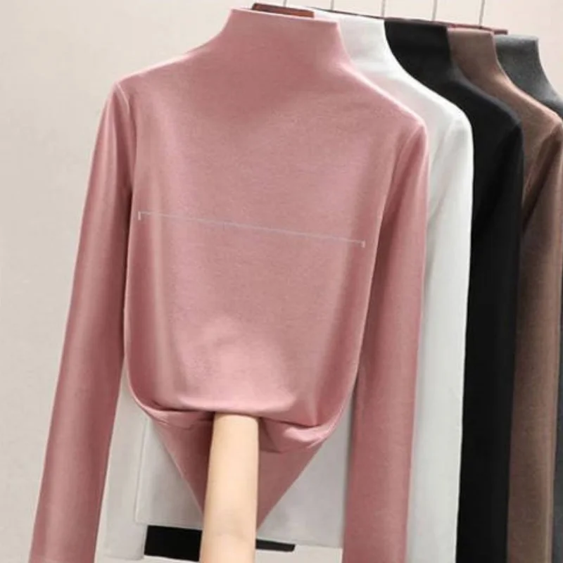 Breastfeeding Pregnant Women's Clothing T-Shirt Dralon Velvet Turtleneck Nursing Maternity Women's Tops With Double Zipper 2PC 3