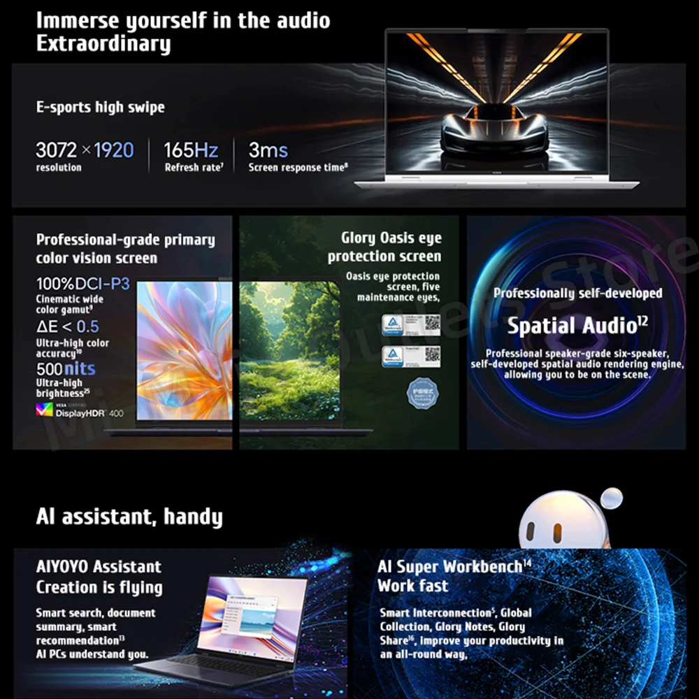 HONOR MagicBook Pro 16 Gaming E-Sports Laptop HUNTER Ultra5/Ultra7 24G/32GB 1TB RTX4060 165Hz 3K Screen 2024 Notebook IPS 16" PC 3