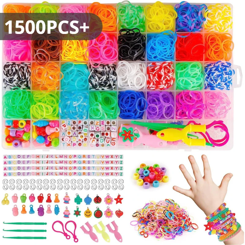 2023 New Style Handmade Colorful Loom Bands Candy Color Bracelet Making Kit  DIY Rubber Band Woven Necklace Kit Boys Toys Gifts - AliExpress