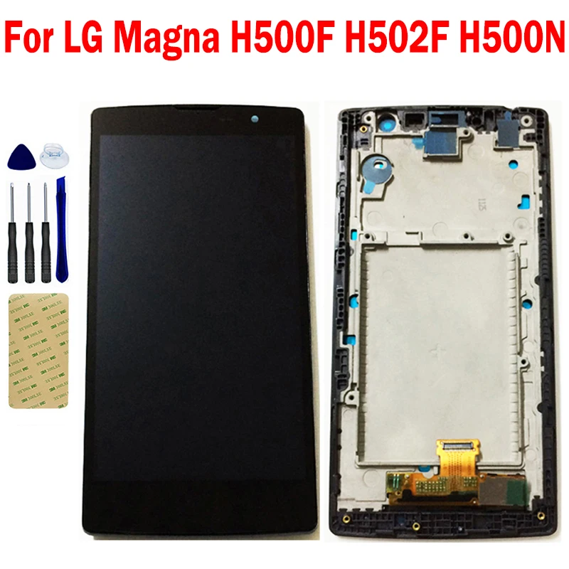 

ЖК-дисплей для LG Magna H500F H502F H500N Y90 H500R H500, матрица с сенсорным экраном, дигитайзер, датчик, стекло в сборе, рамка