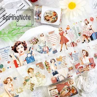 2m/Roll PET Washi Tape Vintage Lady Transparent Stickers Decorative Adhesive Tape For Diary Scrapbooking Journal Stationery 1