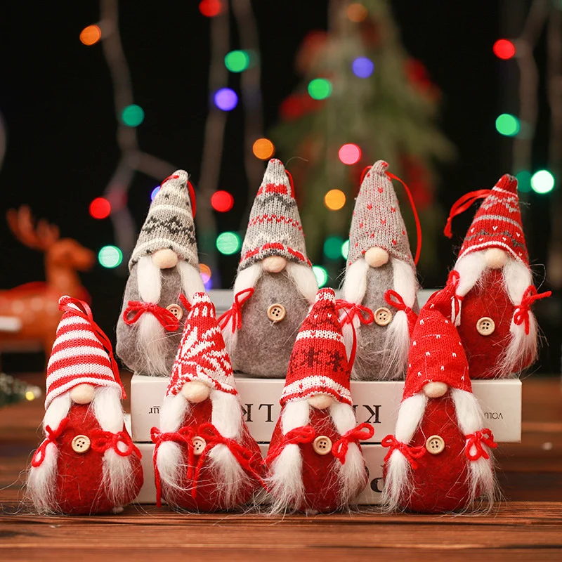 Christmas decorations christmas deco xmas mini gnome faceless girl forest doll pendant merry christmas natal noel tree decor navidad