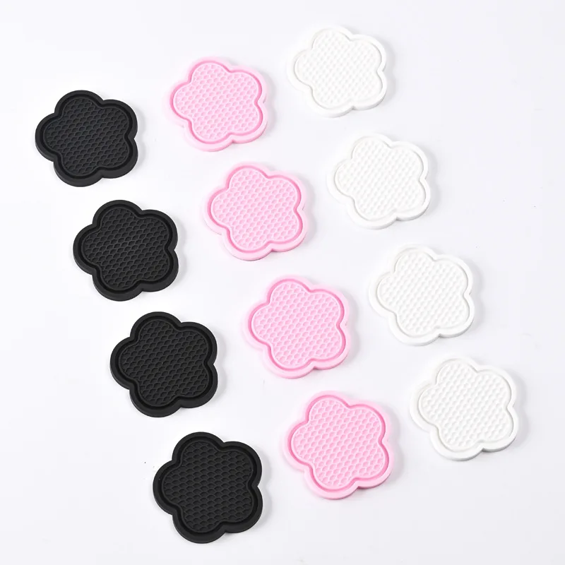 Car Cup Insert Coaster Flower Shaped Silicone Waterproof Non-Slip Sift-Proof Spill Saucer 2PCS