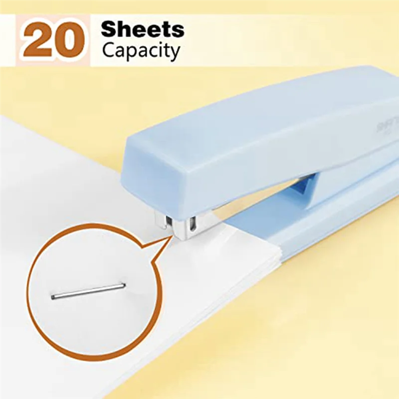 책상용 1 PCS 스테이플러 사무실 스테이플러 휴대용 내구성 스테이플러 사무용품 (핑크색)