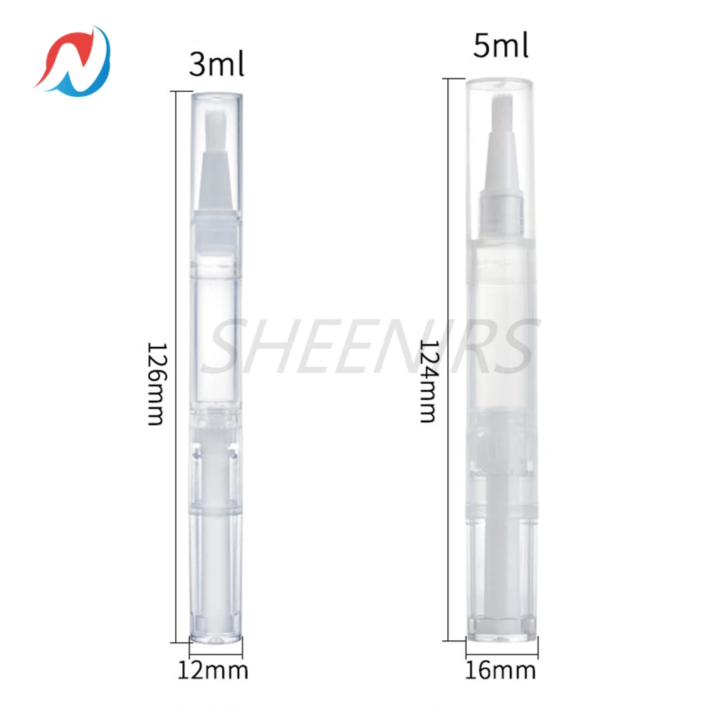50/100pcs 3ml 5ml Empty Nail Oil Pen with Brush Tip Container Applicator for Homemade Nail Oil Lip Gloss Eyelash Growth Liquid