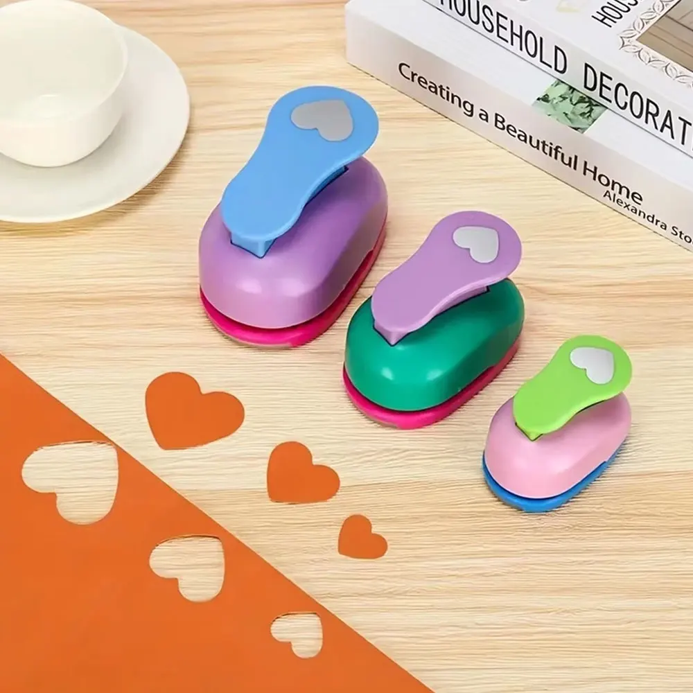 Heart Shaped Hole Punch 8/16/25/38/50mm Random Color DIY Craft for Scrapbook
