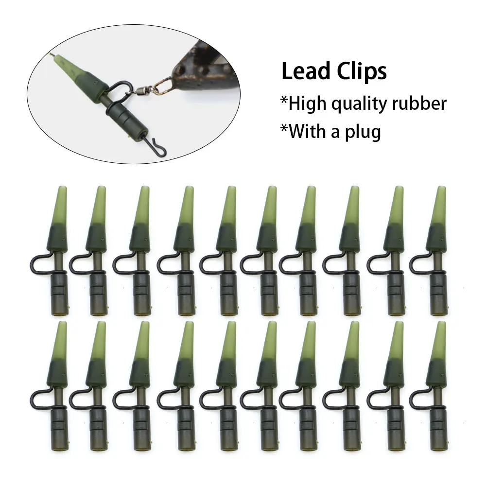Carp Fishing Accessories 10pcs Lead Clips Rubber Anti-tangle Sleeves For Swivels