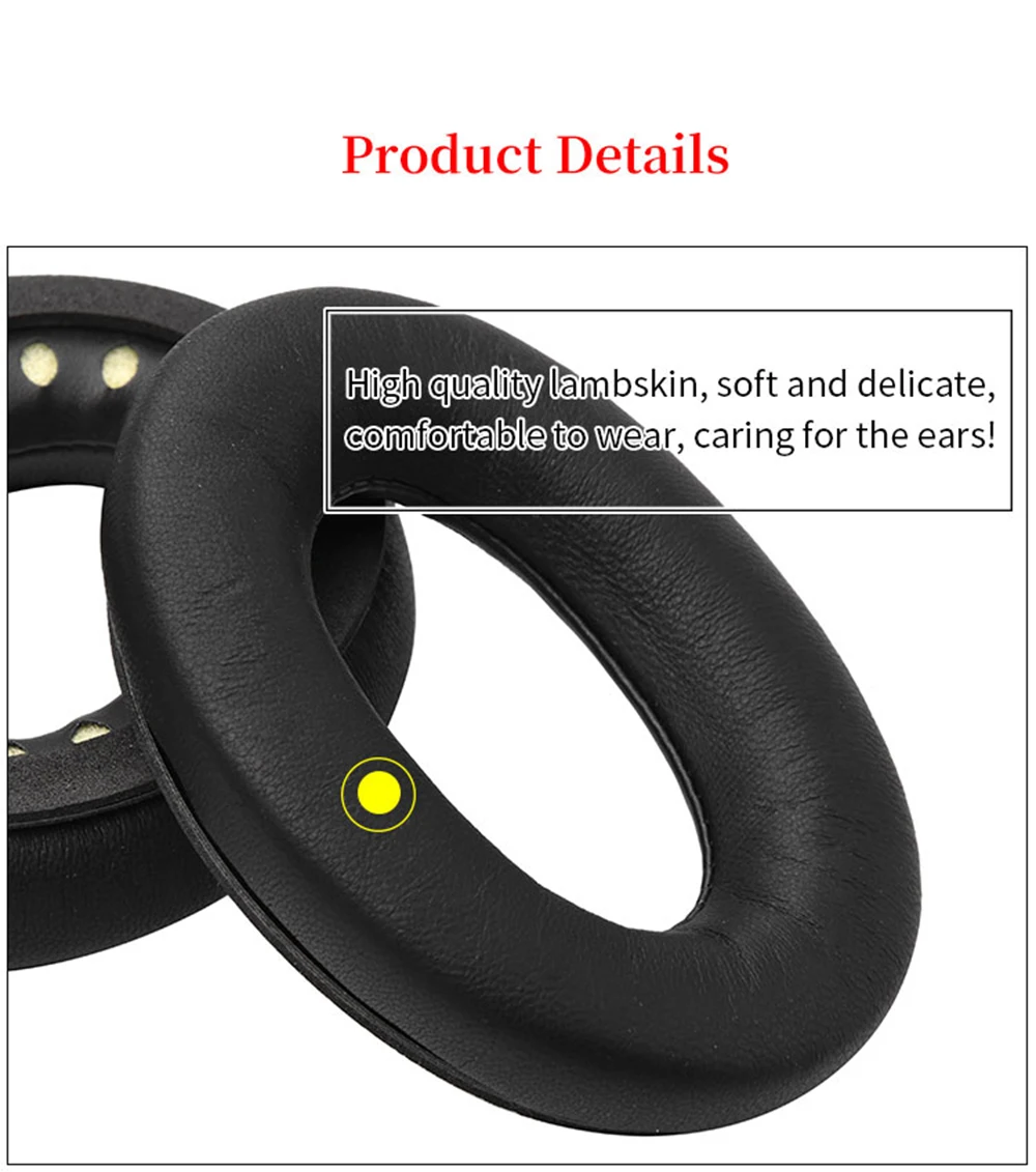 Lambskin Ear Pads For Bose QC45 Headphone Cushion QuietComfort 45 Headset Leather Foam Pad Earpads Sponge Earmuffs