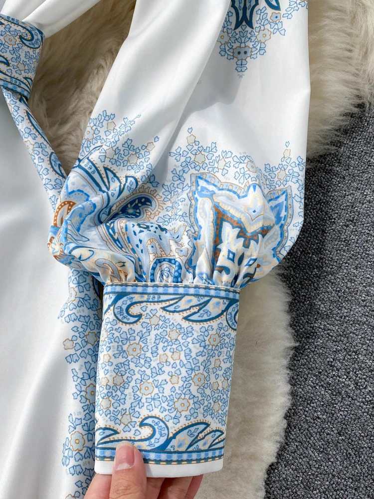 فستان نسائي مطبوع كلاسيكي للحفلات ، فساتين طويلة أ...