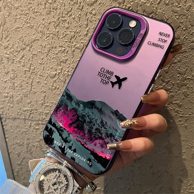 Luxury Mountain Peak Aircraft Shockproof Phone Case - Stylish and Durable Cover
