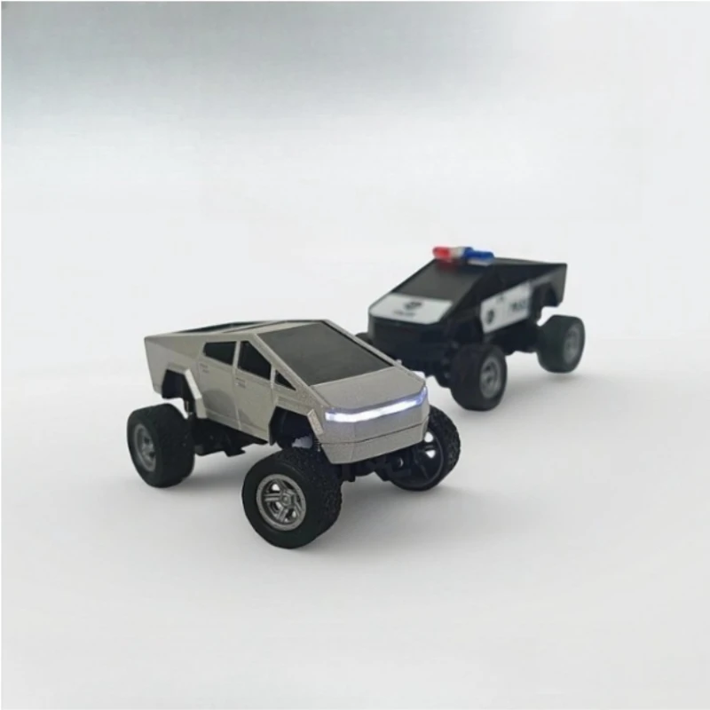 1/64 사이버펑크 스타일 픽업 트럭 RC카 다이캐스트 메탈 모델 2.4G 리모컨 충전식 장난감 어린이에게 완벽한 선물