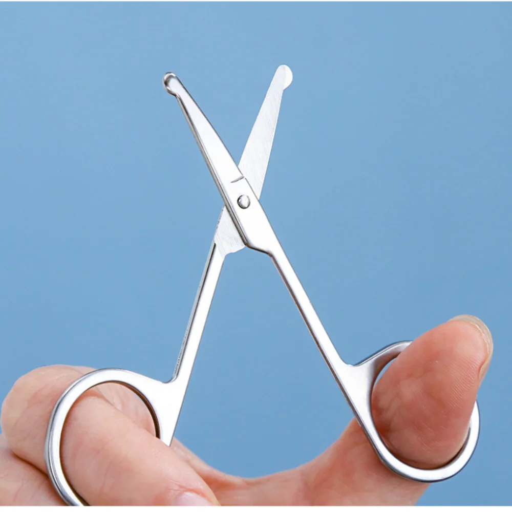 

Silver Nose Hair Mini Small Scissors Eyelashes Facial Hair Straight Round Tips For Eyebrows Nail Beards Manicure Stainless Steel