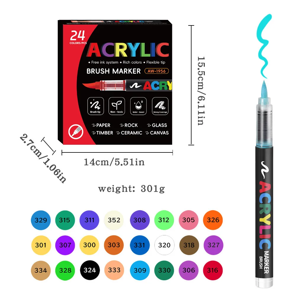 12-168 Colors Direct Liquid Marker Pen Set,DIY Hand Drawn,Graffiti Paint Art Acr