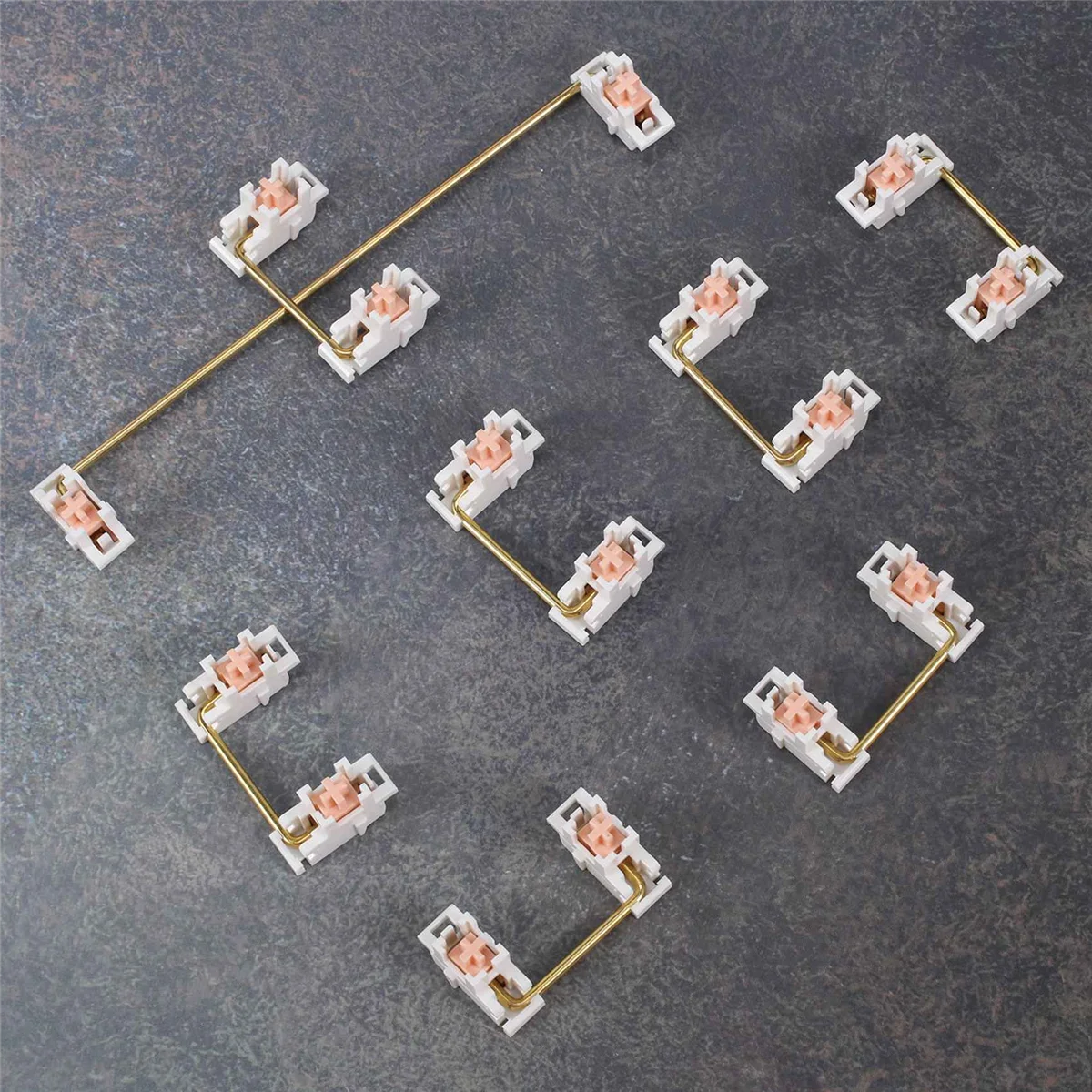 

Gold Plated Plate Mounted Stabilizer for Custom Mechanical Keyboard 2U 6.25U (1+7, White